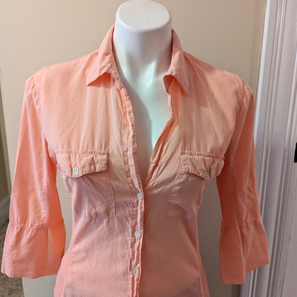 Standard James Perse Peach Color Button Down Top … - image 4